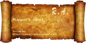 Ruppert Ábel névjegykártya